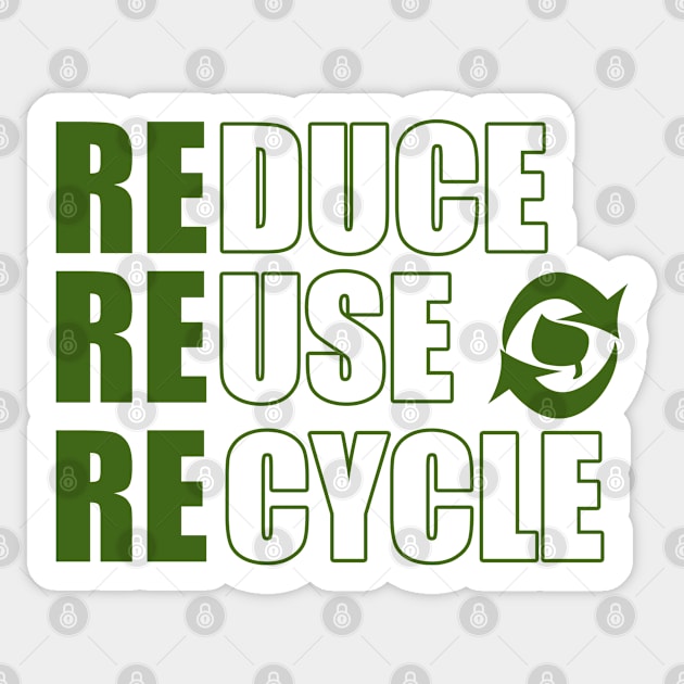 Reduce reuse recycle Sticker by omitay